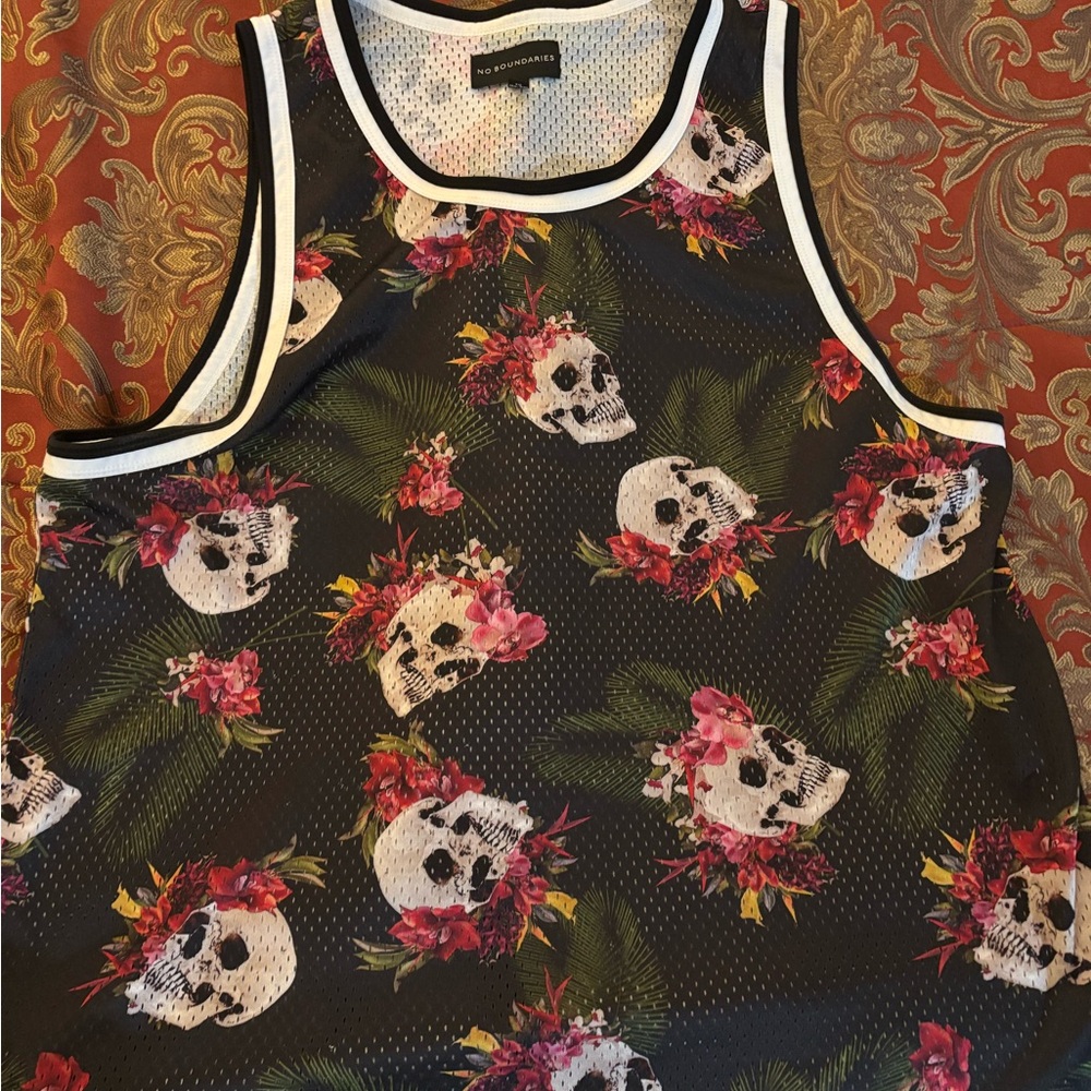 Floral Skull Tank Top